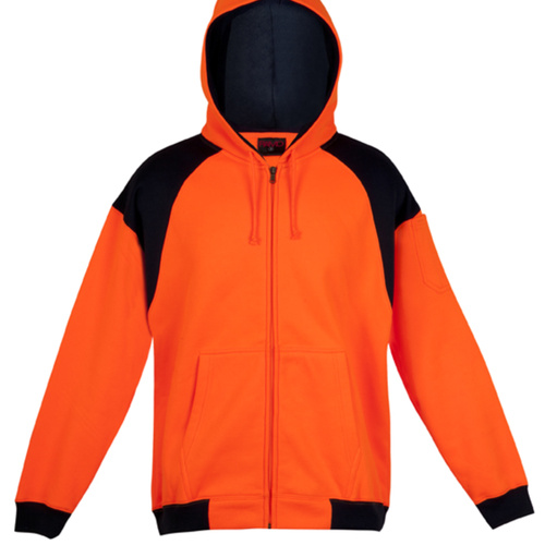 Men Shoulder Contrast Zipper Hoodie Thumbnail